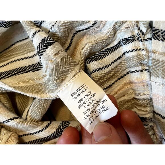 NWT Blue Island Beach Striped W/ Tassel V Neck Maxi Swim Coverup Boho Size Small - Picture 9 of 13